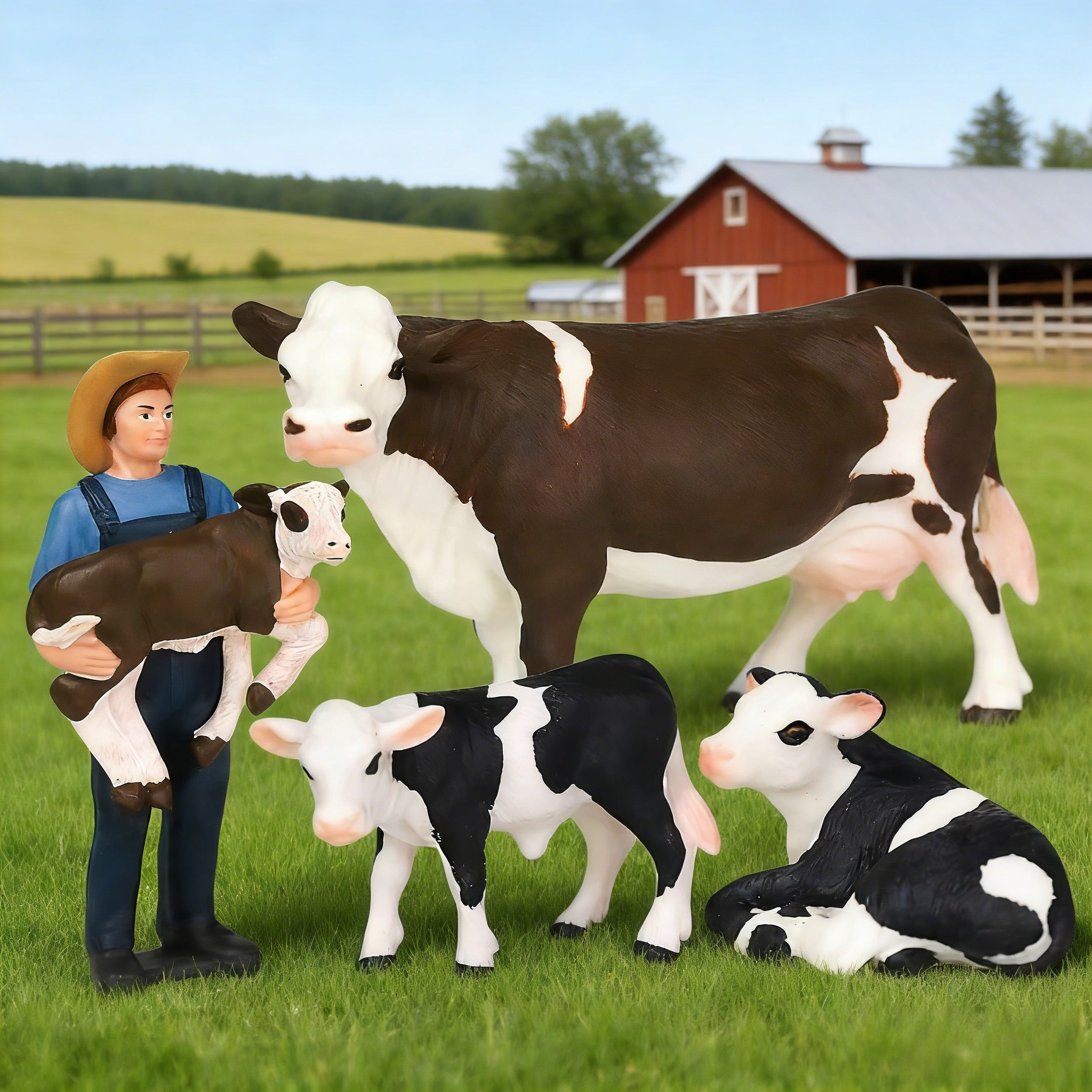Farm Farmer And Cow Model Set  – Farming Agriculture Stocks recenzja i cena